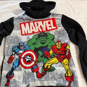 Marvel Heroes Black Hoodie with Hulk,Ironman&Captain America.Sz L